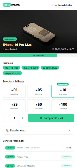 Página pública no celular